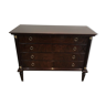 Neoclassical chest of drawers in mahogany and brass