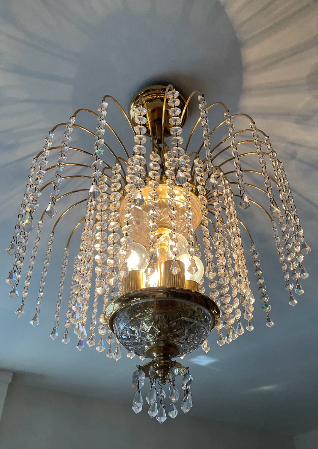 60s-70s crystal tassel cascade chandelier