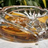 Magnificent Vintage Bohemian Ashtray in Cut Crystal of Yellow Orange
