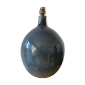 Pied de lampe en grès émaillée bleue signée