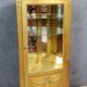 Louis XVI style corner bookcase display case in gilded wood circa 1880-1900