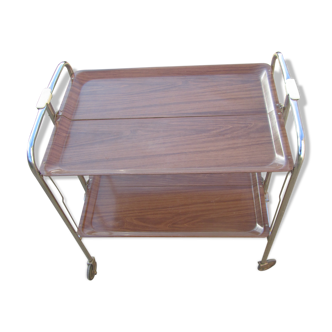 Table desserte roulante pliante à deux plateaux