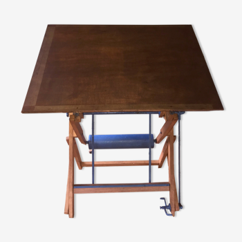 Table à dessin, bureau d'architecte en bois 1950