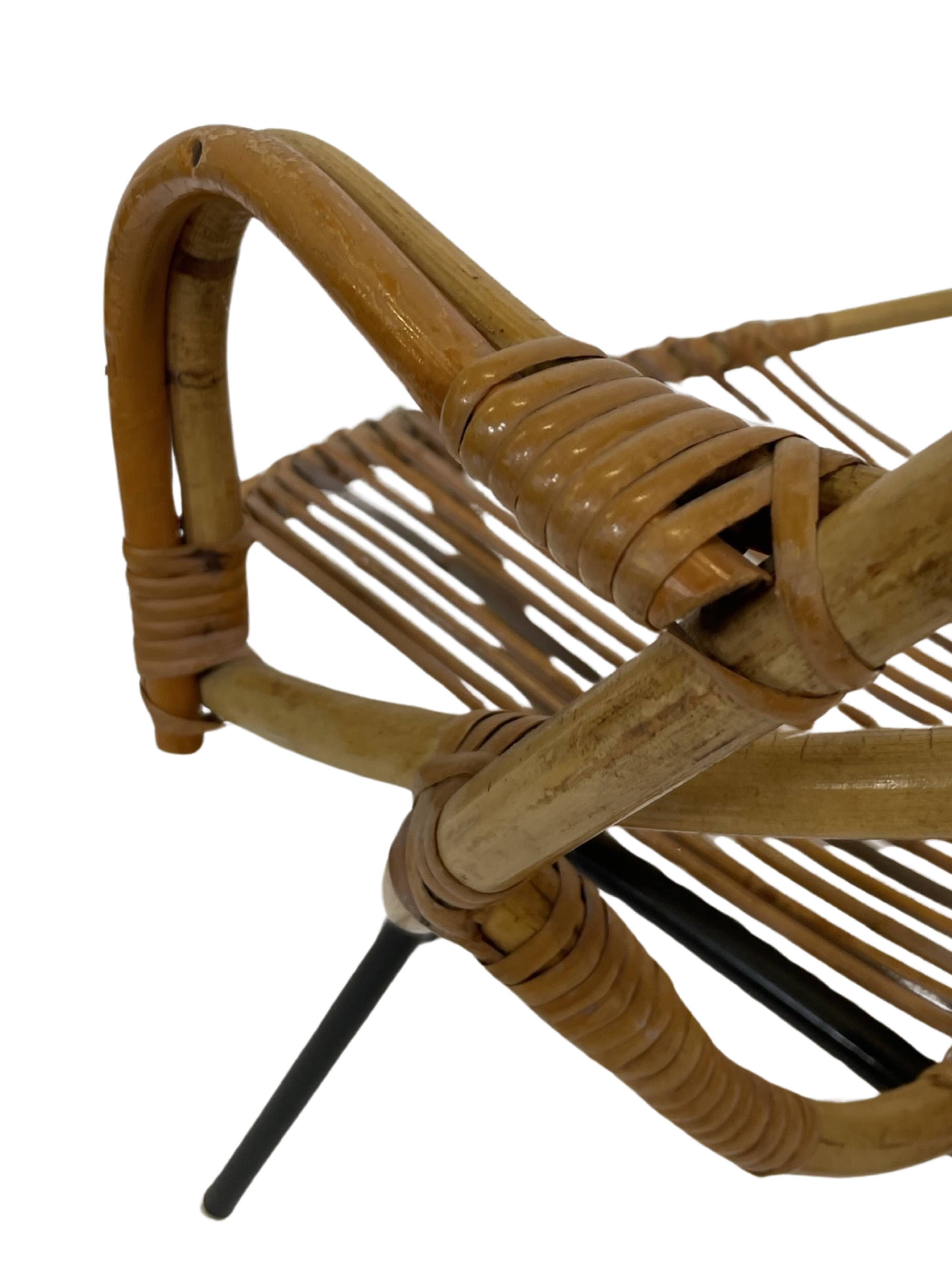 Rattan chair by Dirk van Sliedregt Rohe Noordwolde 1960 in the Netherlands