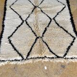 Berber carpet Beni Ouarain white 230 x 140 cm