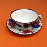 Tasse / Soucoupe à Déjeuner Faïence à décor floral