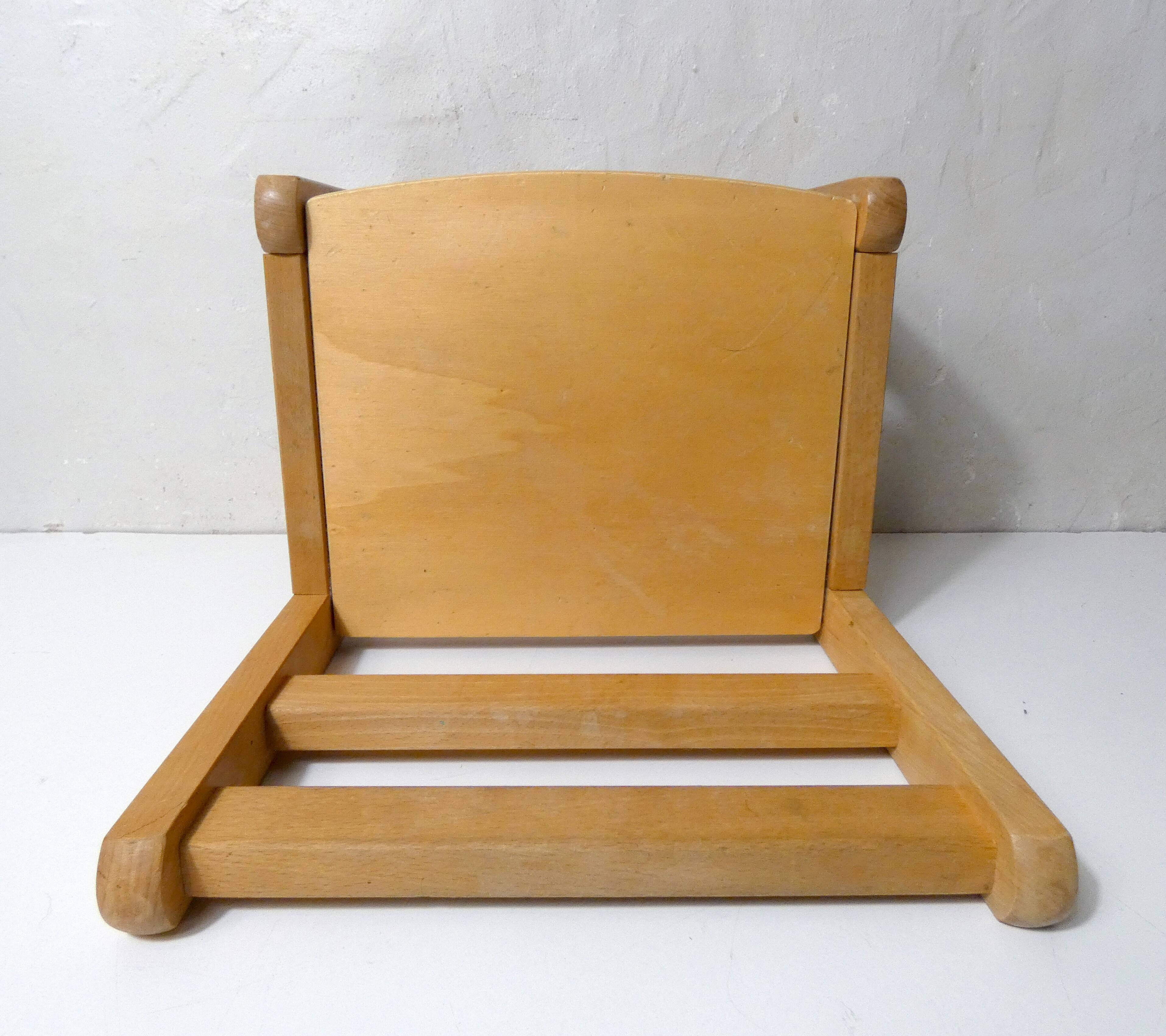 Small vintage combelle wooden chair for children