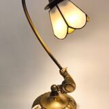 Tiffany-style bronze lamp from the mid-20th century.