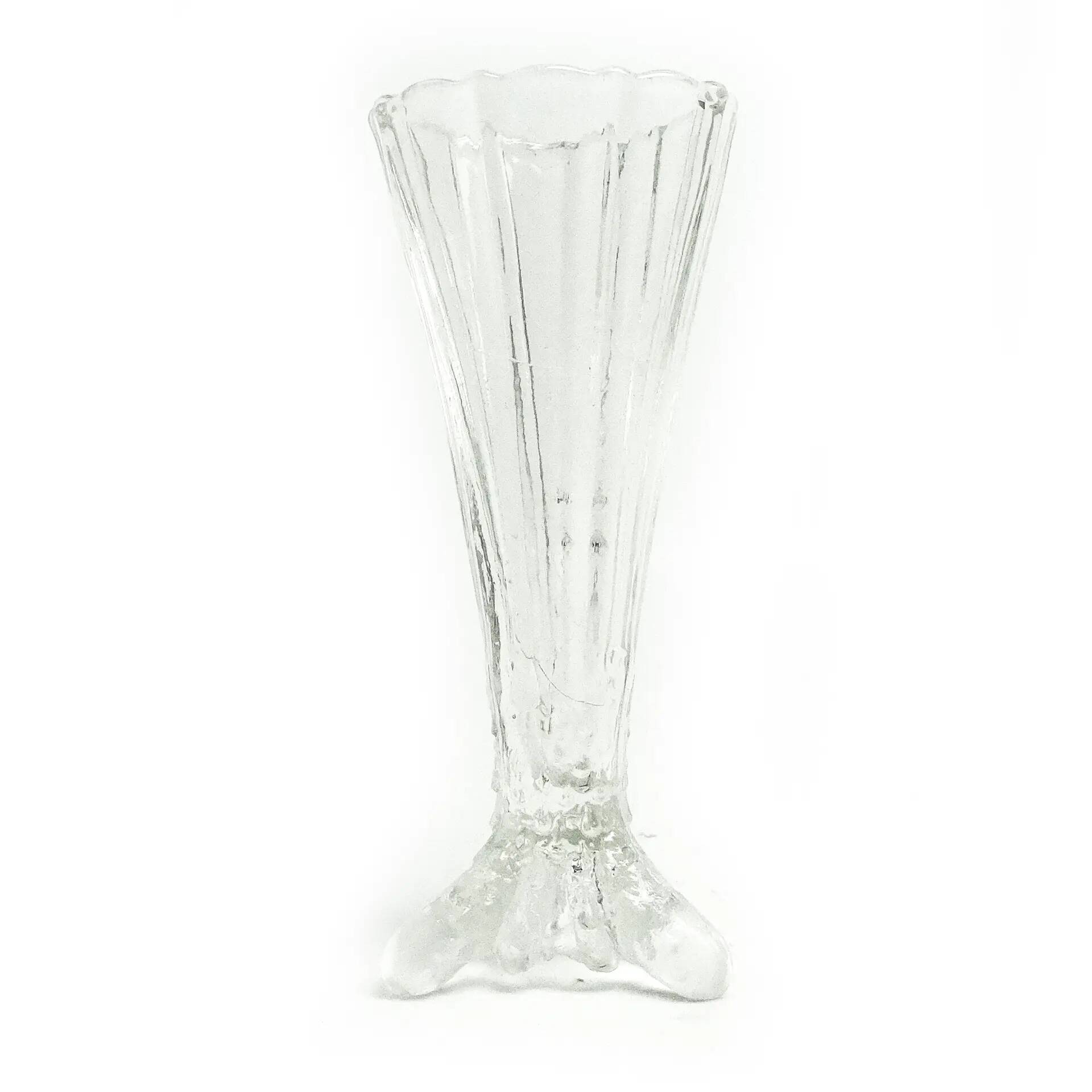 Art Deco vase, transparent glass, Poland, 1930s