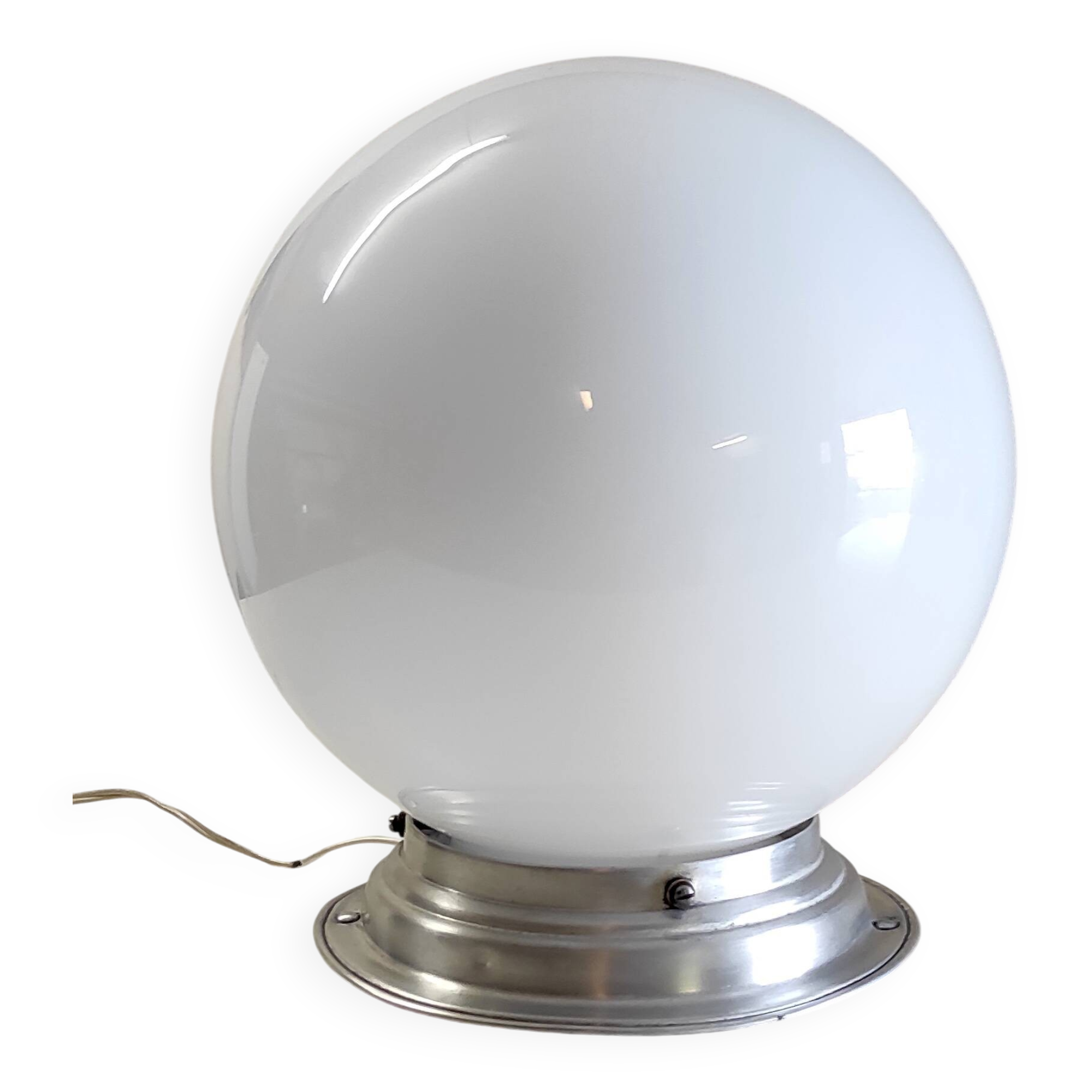 20cm opaline globe ceiling or table lamp - mid-20th century