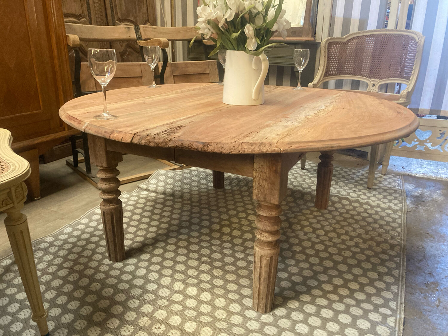 Round farmhouse coffee table
