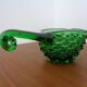 Italian green bubble glass vases and bowl by Empoli, set of 3, 1960s.