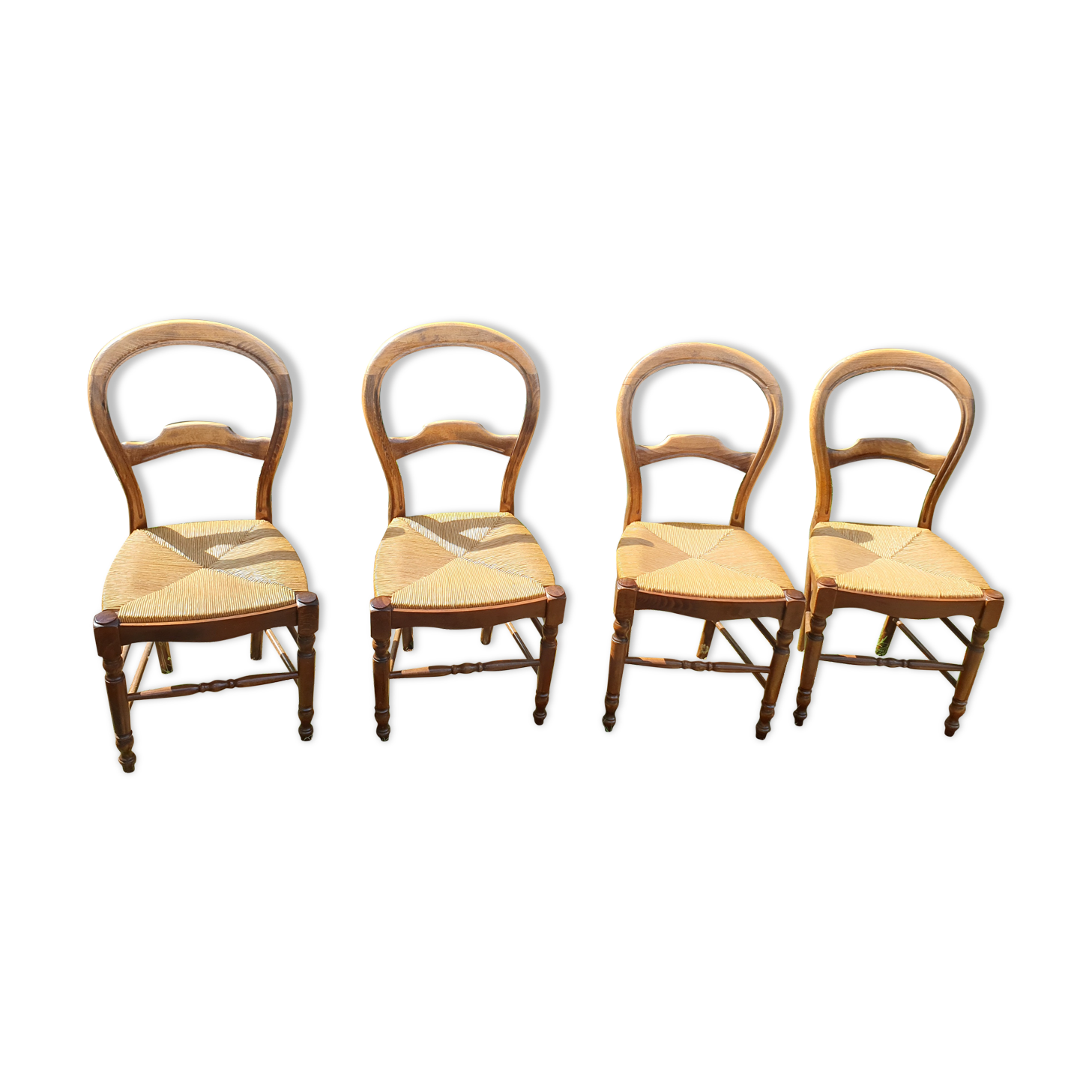 Straw chairs louis Philippe