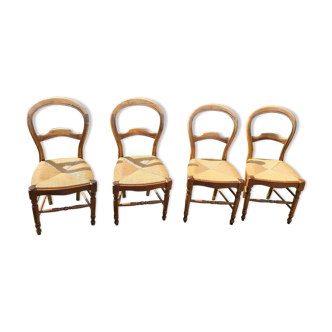 Straw chairs louis Philippe