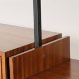 Vintage modular bookcase in wood and metal, Italy, 1960
