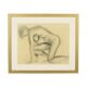 Charcoal Drawing Woman Nude Study Art Framed