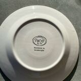 Set of 5 small dessert plates from the Nice factory, 2 stamps from the same manufacturer.
