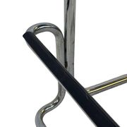 Tabouret de bar vintage en cuir noir et chrome, Italie