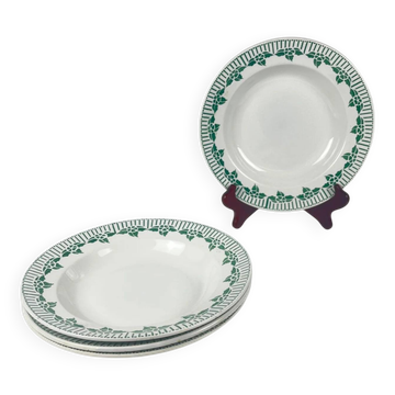 Set de 4 assiettes creuses "Pedro", Sarreguemines, première moitié du XXème siècle