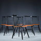 French Fanett Beech and Teak Chairs by Ilmari Tapiovaara, 1960s, Set of 6