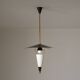 Suspension italienne en laiton et émail noir, attribuée à Stilnovo, années 1950