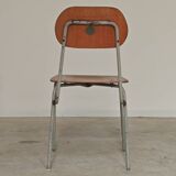 Set of 6 metal and wood school chairs  
Former Czechoslovakia 1960