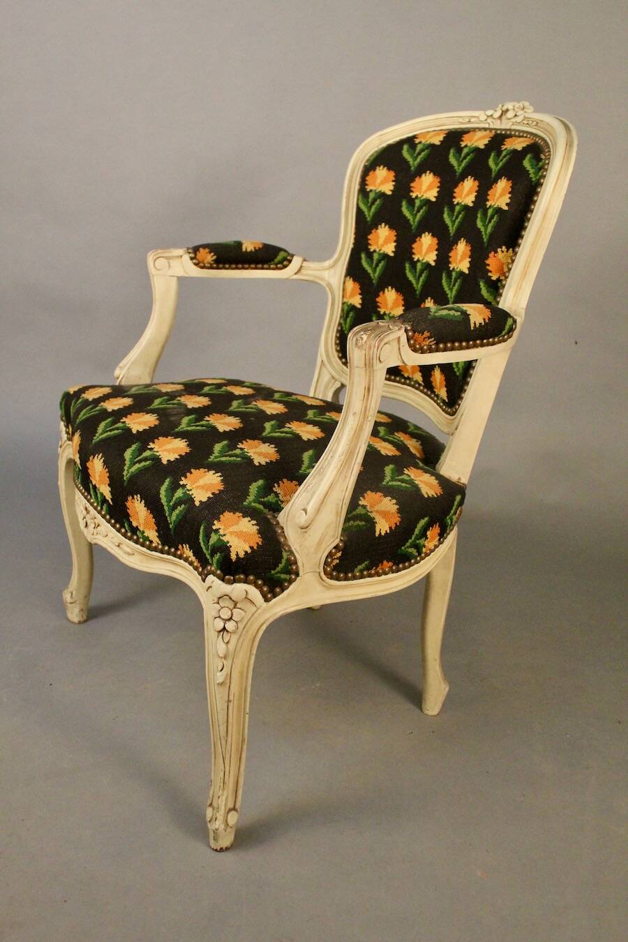 Pair of Cabriolet armchairs in Louis XV style