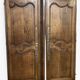 Pair of antique wardrobe doors and crosspiece