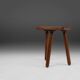 Rustic solid Wooden tripod Stool, France 1940s