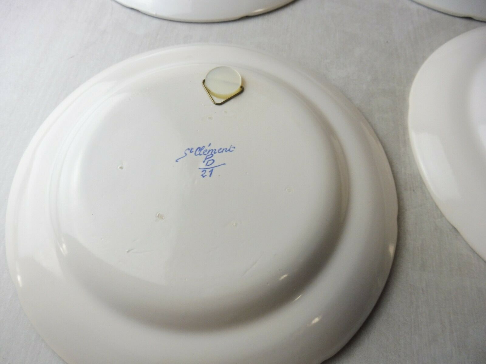 Lot of old plates, Decoration Rouen / peasant, St Clement PD