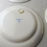 Lot of old plates, Decoration Rouen / peasant, St Clement PD