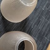 Set of 2 amber effect tulips with leaves (L-0210-4)