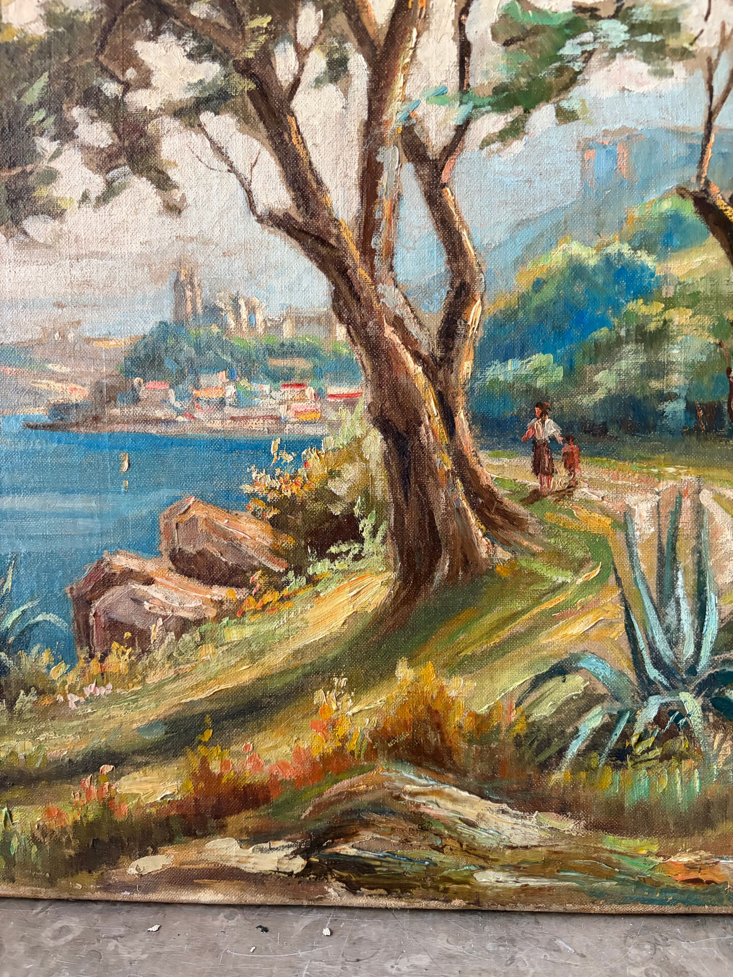 Oil on canvas Roquebrune-Cap-Martin, signed Émile Tatin