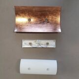 3 x Bankamp Leuchten sconces / wall lights '80s white glass / glass with a layer of copper