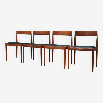 Set of four teak chairs, Danish design, 1970s, designer: Kai Kristiansen, manufacturer: Fritz Hansen
