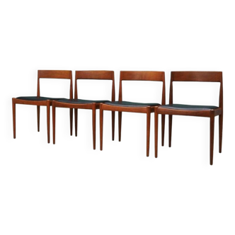 Set of four teak chairs, Danish design, 1970s, designer: Kai Kristiansen, manufacturer: Fritz Hansen