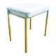 70s Minimalist Stool - White Leather & Chrome Metal