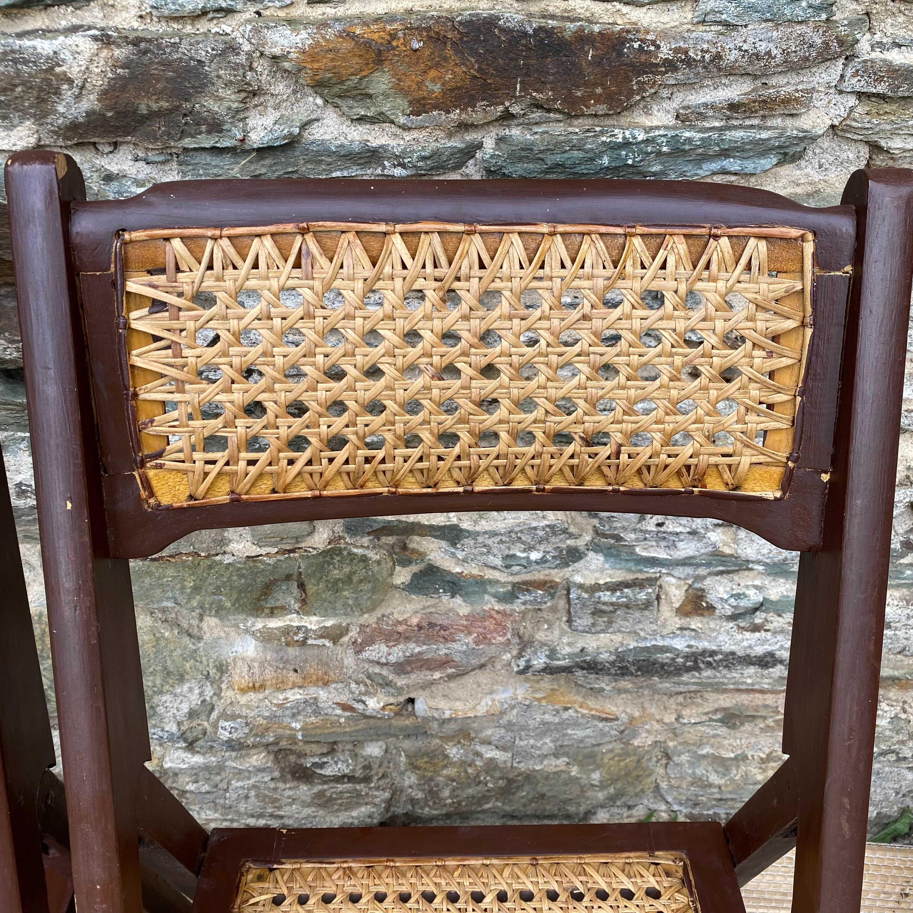 Vintage folding chairs wood and canning