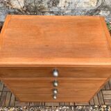 Vintage chest of drawers in solid raw wood from 1950