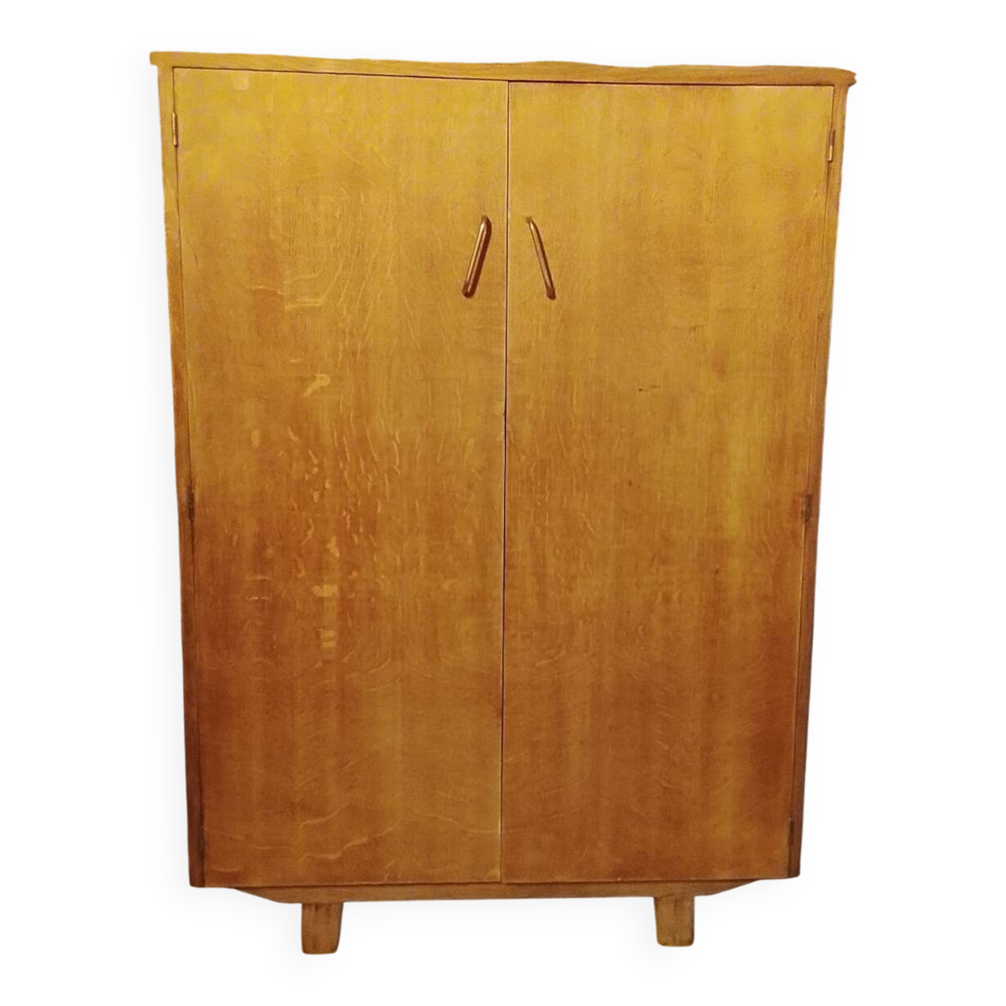Vintage two-door wooden wardrobe