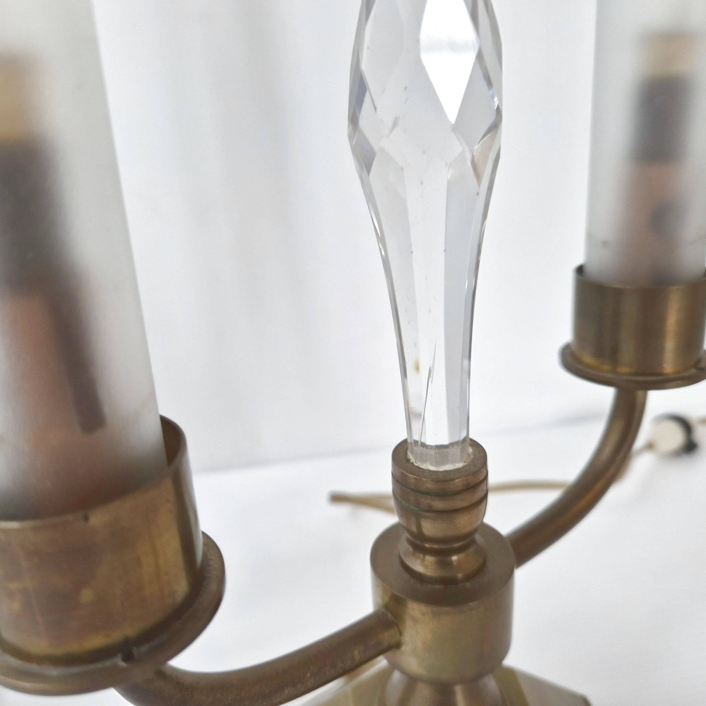 Pair of vintage candlestick lamps from the 1950s.