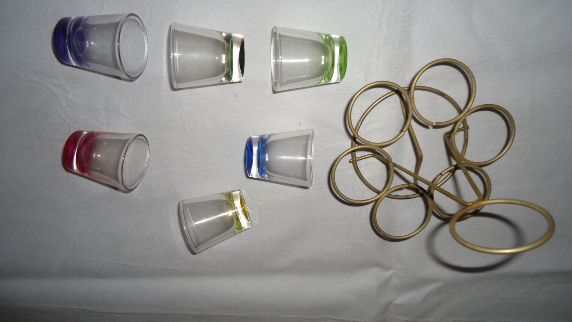 Liqueur glasses on vintage stand