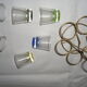 Liqueur glasses on vintage stand