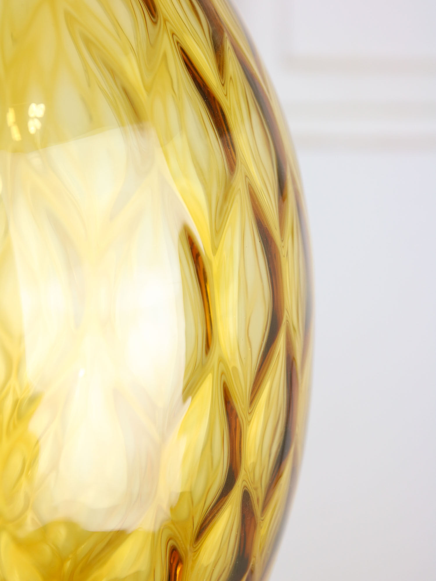 Vintage amber murano glass lamp from empoli
