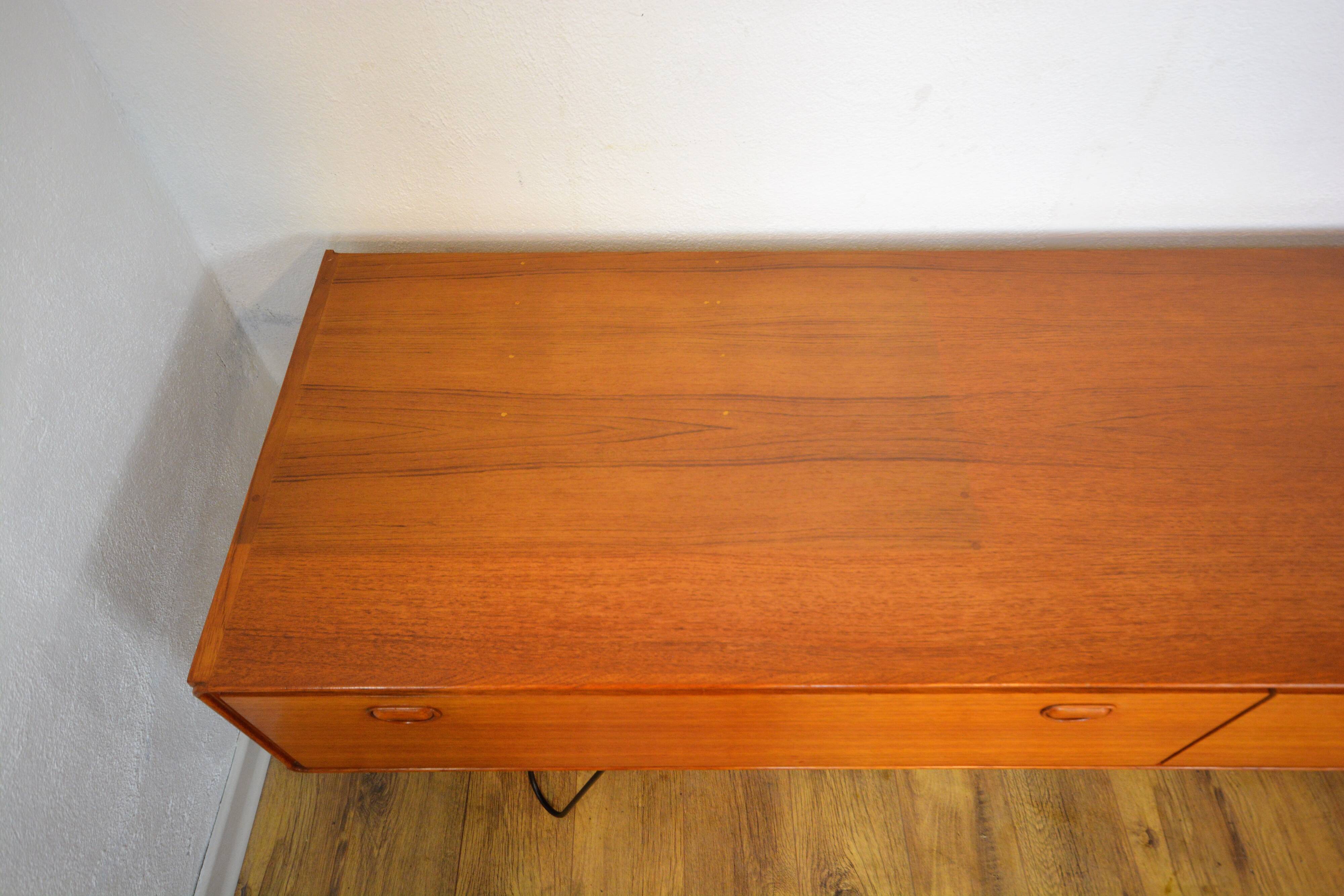 Scandinavian sideboard teak and metal row