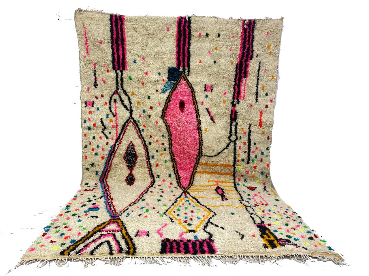 Colorful handmade wool Berber rug 320 X 180 CM