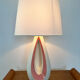 Organic design lamp in white and pink ceramic circa 1950