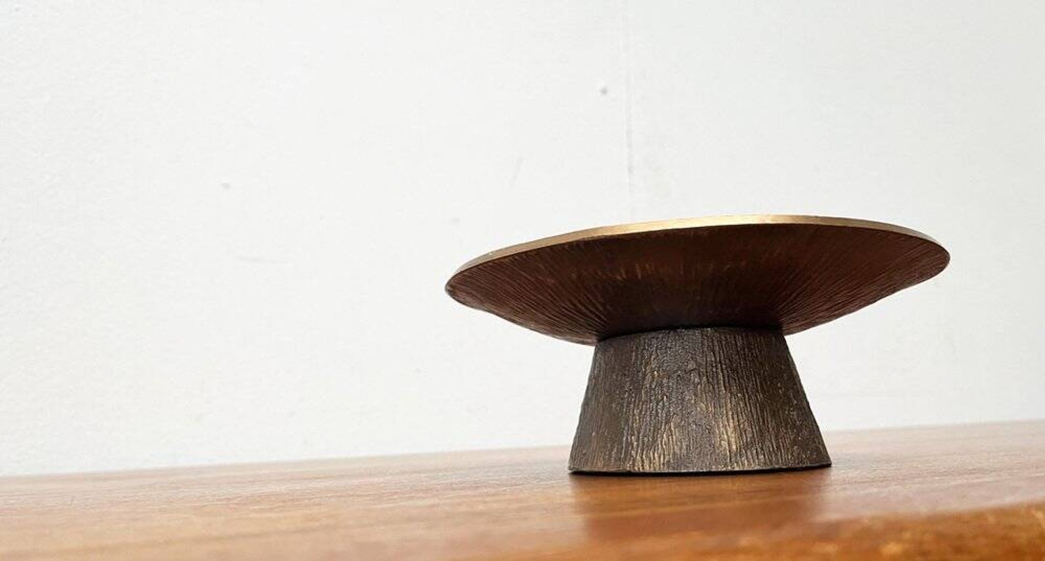 Bougeoir Brutaliste en Bronze Milieu du Siècle, années 1960