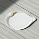 Elegant serving dish in vintage white goose ceramic. Signed DH