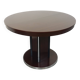Table ronde de repas vintage en bois d’ébène et métal chromé Space Age